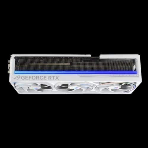 asus rog astral geforce rtx 5080 16gb gddr7 oc edition graphics card white top