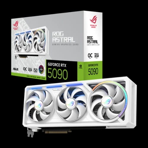 asus rog astral geforce rtx 5090 32gb gddr7 btf graphics card whitewith box