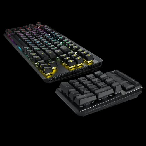 asus rog claymore ii ma02 modular tkl mechanical gaming keyboard red switch detachable numpad