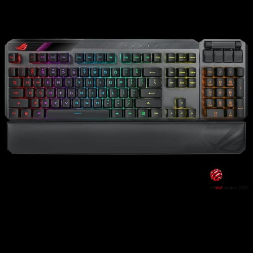 asus rog claymore ii ma02 modular tkl mechanical gaming keyboard red switch