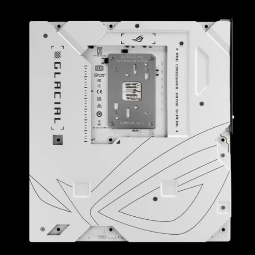 asus rog crosshair x870e glacial e atx motherboard back