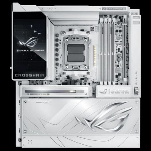 asus rog crosshair x870e glacial e atx motherboard main