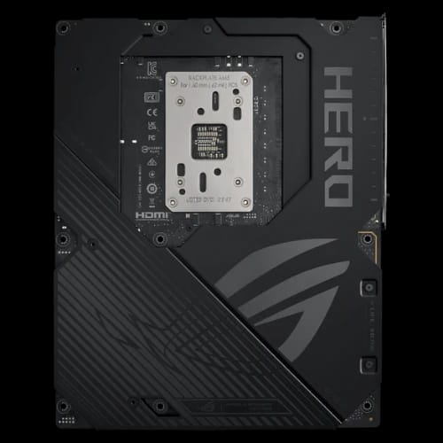 asus rog crosshair x870e hero amd am5 atx motherboard back