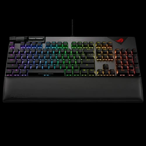 asus rog strix flare ii xa08 mechanical gaming keyboard nx red switches front