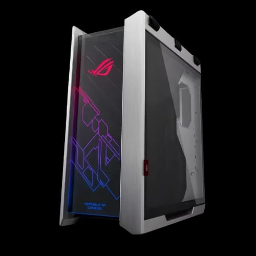 asus rog strix helios gx601 rgb atx mid tower gaming casing white left