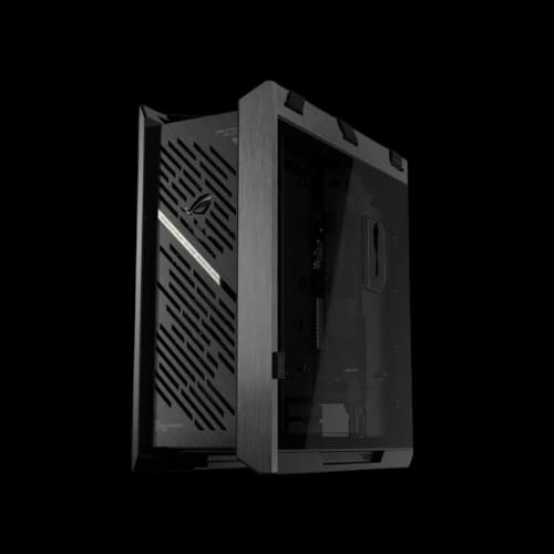 asus rog strix helios ii gx601s mid tower atx gaming case black low to high view