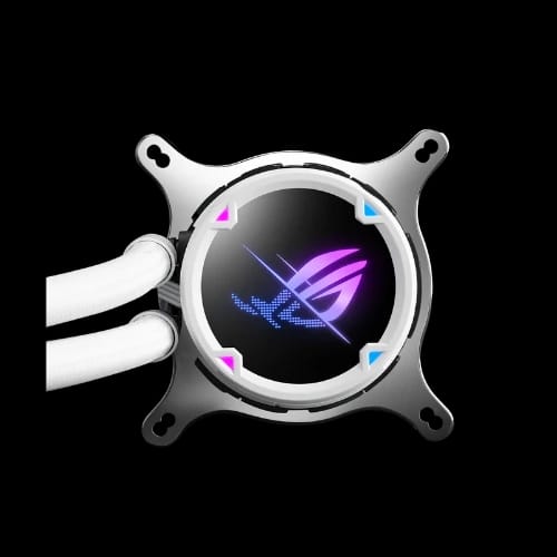 asus rog strix lc ii 240 argb all in one liquid cpu cooler white pump
