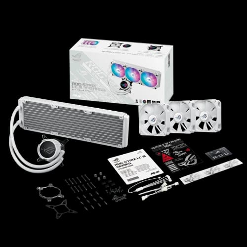 asus rog strix lc iii 360 argb all in one liquid cpu cooler white all