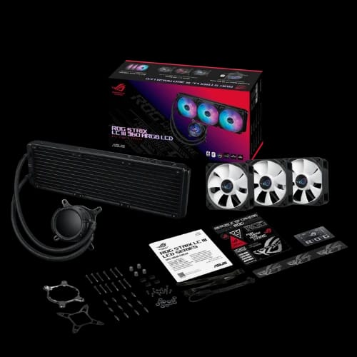 asus rog strix lc iii 360 argb lcd all in one liquid cpu cooler all