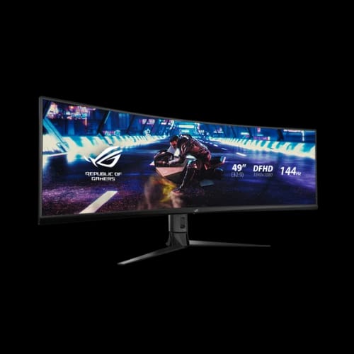 asus rog strix xg49vq 49 inch super ultra wide hdr curved gaming monitorright angle