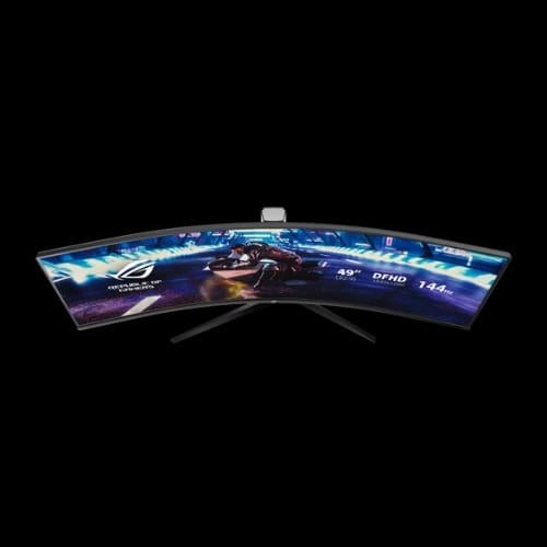 asus rog strix xg49vq 49 inch super ultra wide hdr curved gaming monitortop front