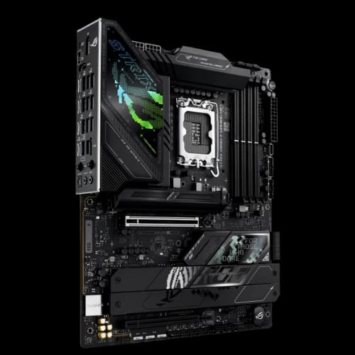 asus rog strix z890 f gaming wifi lga1851 atx motherboard angle