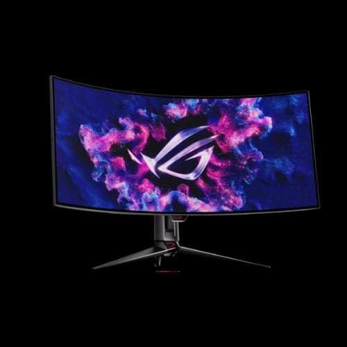 asus rog swift oled pg39wcdm 39 uwqhd 240hz curved gaming monitorright angle