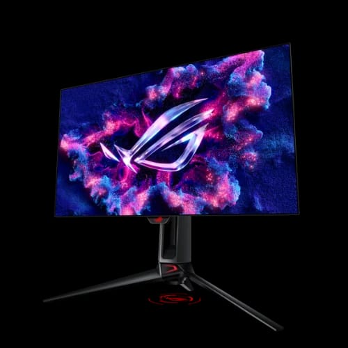 asus rog swift pg27aqdp 27 480hz 2k qhd woled gaming monitorleft angle