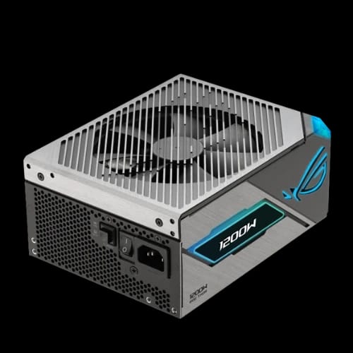 asus rog thor 1200w platinum iii 80 plus platinum power supply angled