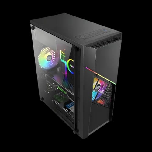 aula fz003 mid tower gaming desktop case black top side