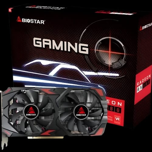 biostar radeon rx580 8gb gddr5 dual cooling gaming graphics card with box