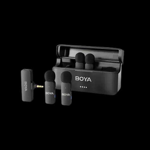 boya by v4 4 channel mini wireless microphone with 35mm convertermain