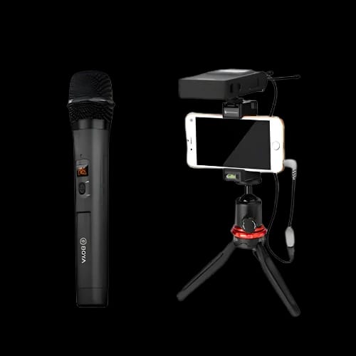 boya by wm8 pro k3 uhf camera mount wireless handheld microphone systemwith mobile