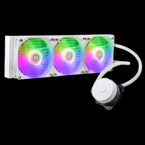 cooler master masterliquid 360l core argb white liquid cpu cooler main
