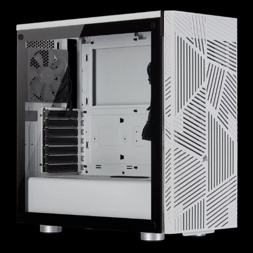 corsair 275r airflow tempered glass mid tower gaming case white