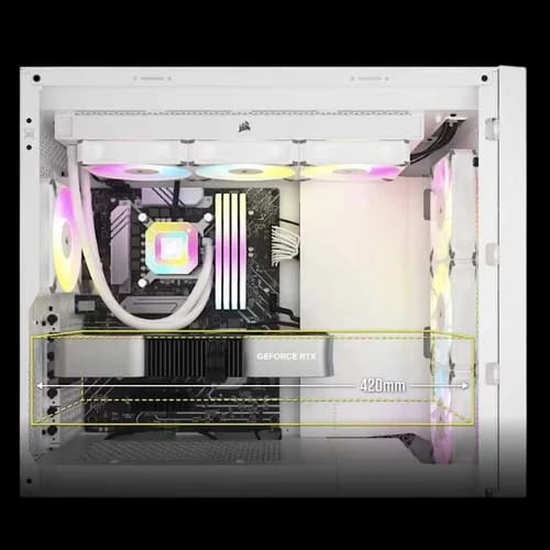 corsair 5000d core airflow mid tower e atx gaming case white components