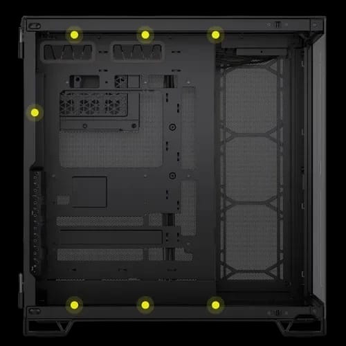 corsair 6500x mesh mid tower aluminium atx gaming black case side