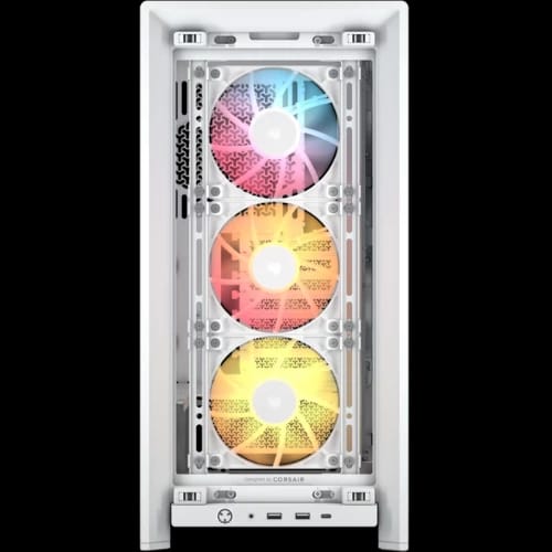 corsair frame 4000d rs argb modular mid tower atx casing white front mesh open