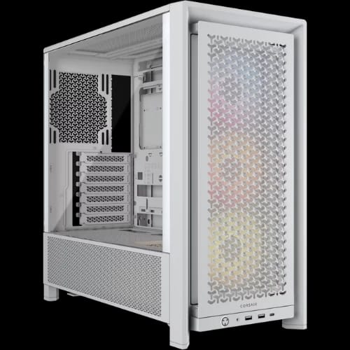 corsair frame 4000d rs argb modular mid tower atx casing white