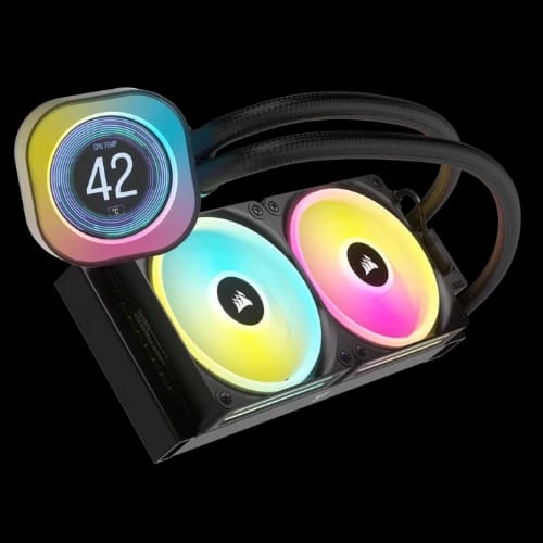 corsair icue link h100i lcd rgb 240mm aio liquid cpu cooler with display 2