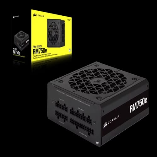 corsair rm750e 750w pg5 80 plus gold fully modular power supply black