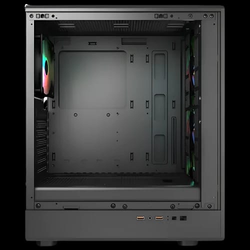 cougar airface pure rgb mid tower gaming casing side