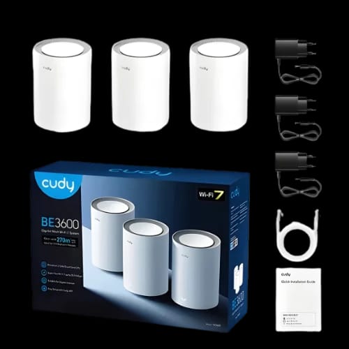 cudy m3600 be3600 dual band wi fi 7 mesh system route 3 pack full set