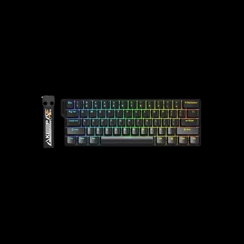 dareu ek60 he 8000hz hot swappable rapid trigger mechanical keyboard black fire switch black keycaps main