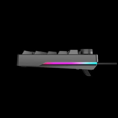 dareu ek75 2025 edition pbt doubleshot keycaps grey black dream switch side