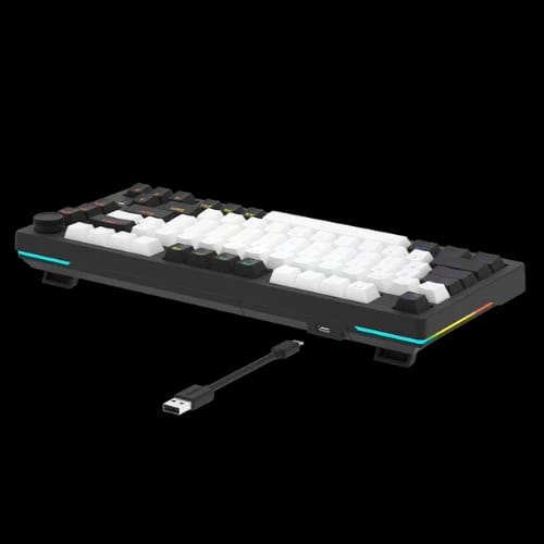 dareu ek75 2025 edition pbt doubleshot keycaps white black dream switch angled02