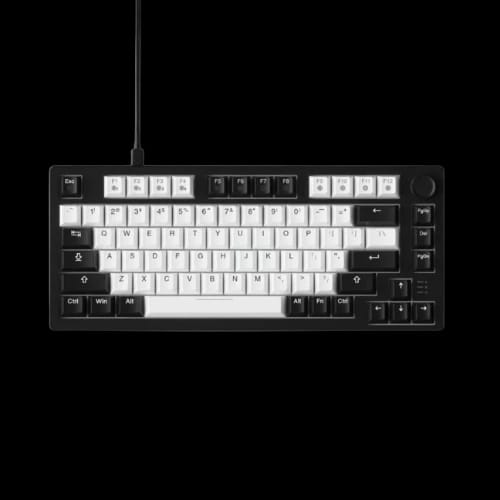 dareu ek75 2025 edition pbt doubleshot keycaps white black dream switch