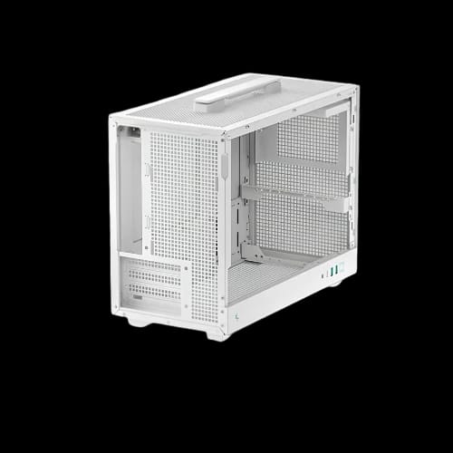 deepcool ch160 plus wh portable matx gaming casing side