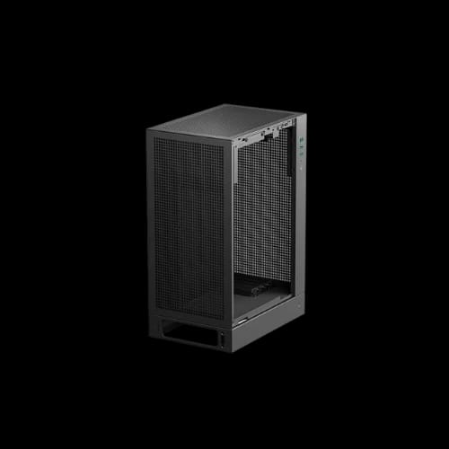 deepcool ch170 plus vertical m atx compact black case anlged
