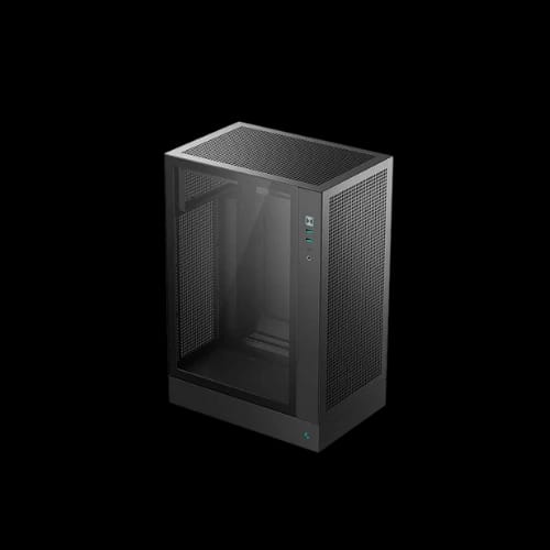 deepcool ch170 plus vertical m atx compact black case side
