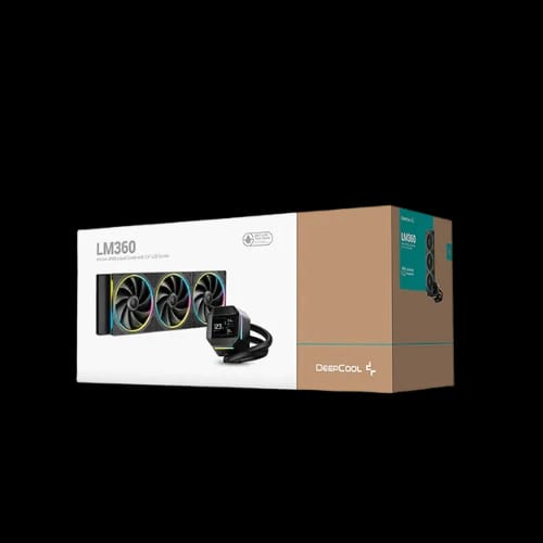 deepcool lm360 360mm argb liquid cpu cooler with display box