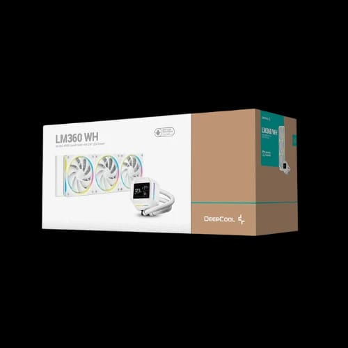 deepcool lm360 wh argb 360mm liquid cpu cooler with display box