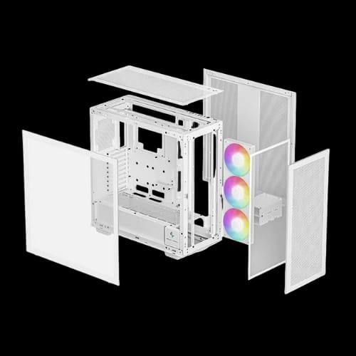 deepcool morpheus wh high airflow atx gaming casing white 3