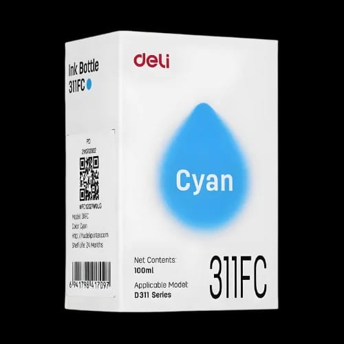 deli 100 ml cyan ink bottle for d311nw printer main