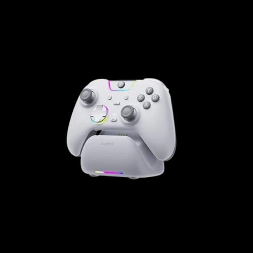 easysmx x05 pro tri mode wireless gaming controller with charging dock white