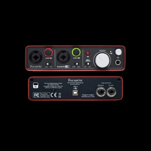 focusrite scarlett 2i2 3rd generation pc audio interface back and front
