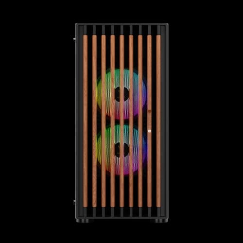 gamdias aura gc4 real walnut wood mesh rgb mid tower atx gaming casing 2