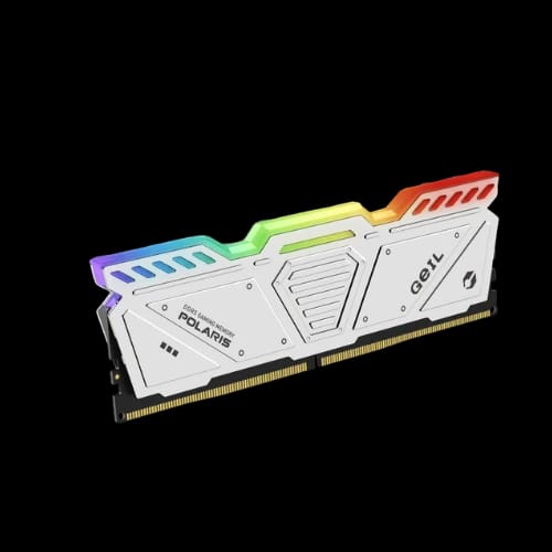 geil polaris rgb 16gb 6800mhz ddr5 white desktop ram left site