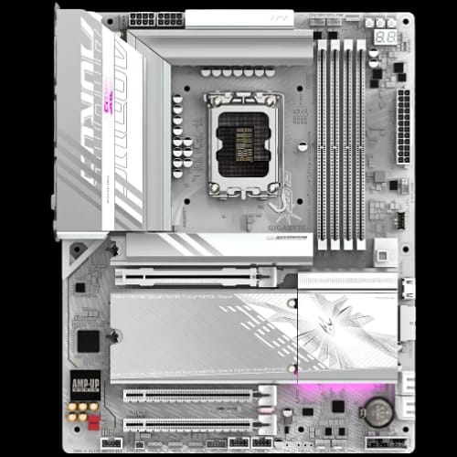 gigabyte aorus elite z890 wifi7 ice lga 1851 atx motherboard white pcb