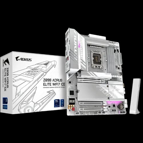 gigabyte aorus elite z890 wifi7 ice lga 1851 atx motherboard white